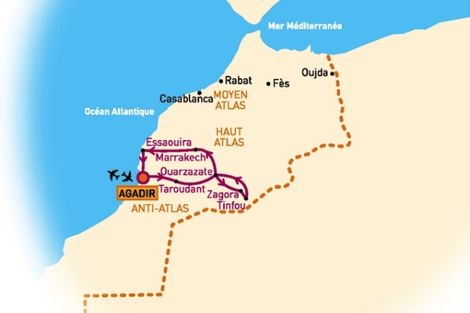 Carte - De la Mer au Desert