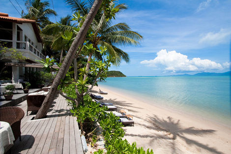 Terrasse de l'hotel et la plage - The Scent - Relais & Chateaux