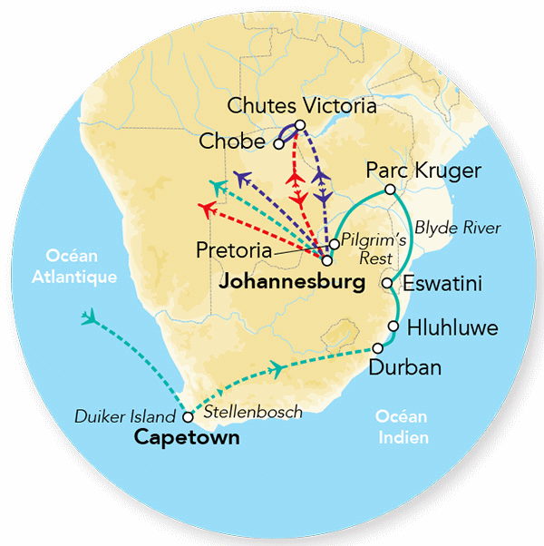 Circuit Splendeurs d'Afrique du Sud & Eswatini & Extension Chutes Victoria 2025 le_cap Afrique Du Sud