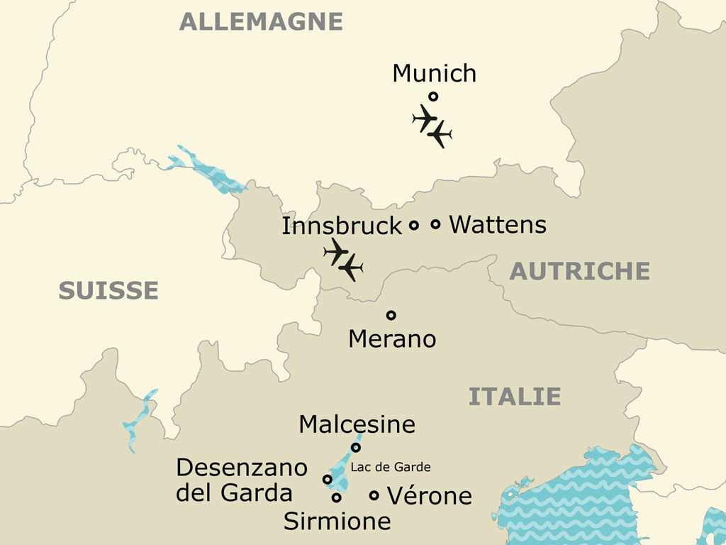 Circuit Tyrol et lac de Garde - Transport en avion tyrol Autriche