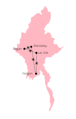 Circuit Sur la Route de Mandalay et Plage en Liberté et en Privatif yangon Birmanie
