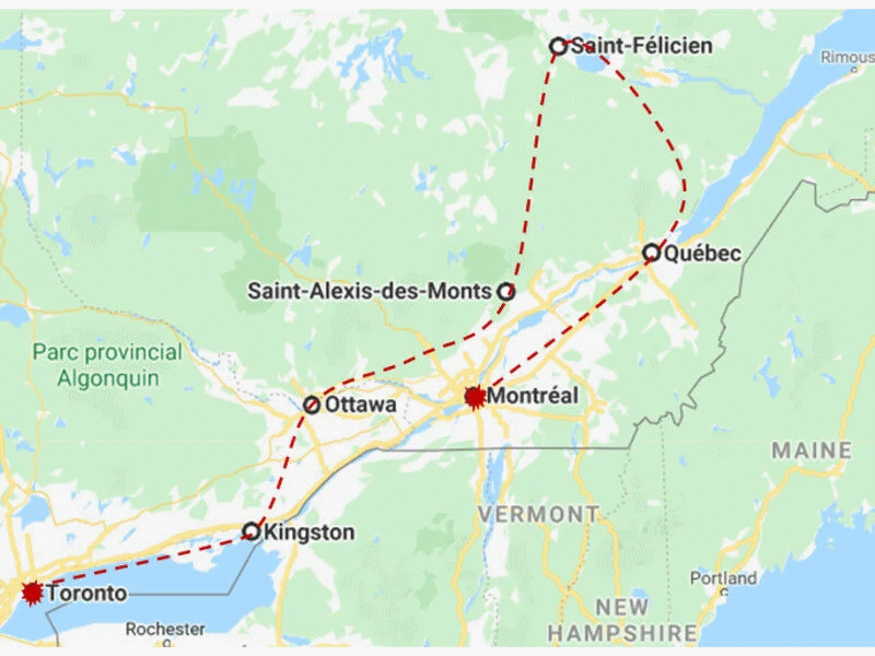 Autotour Québec - Ontario montreal Canada