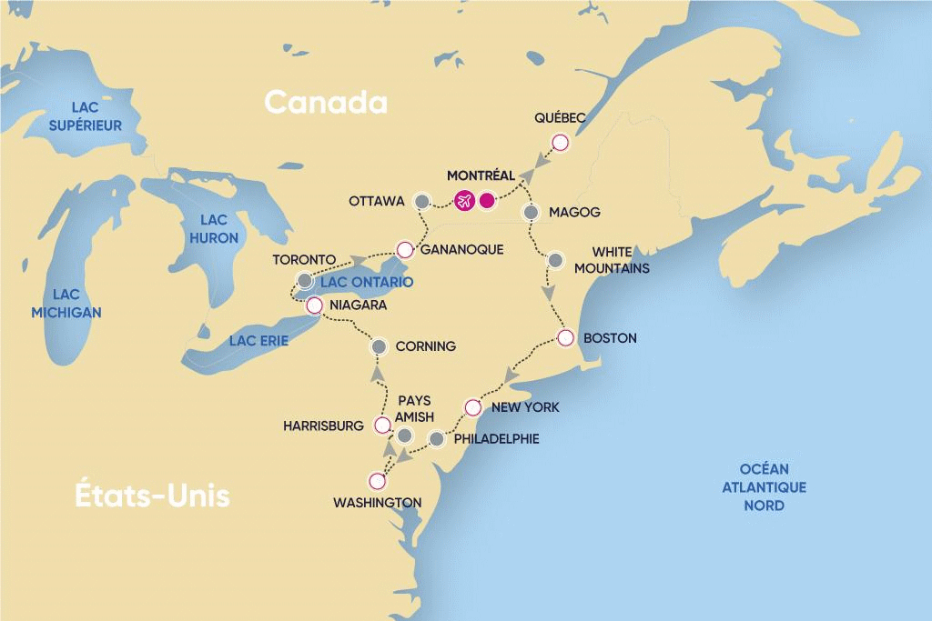 Circuit Les Cités Lumineuses - Canada & Etats-Unis montreal Canada