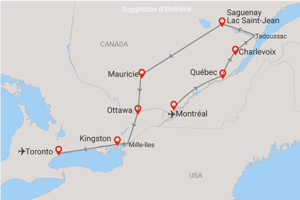 Autotour Balade en Liberté du Québec à l'Ontario XL montreal Canada