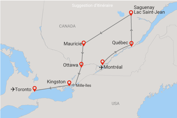 Autotour Balade en Liberté du Québec à l'Ontario montreal Canada