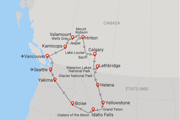Circuit L'Essentiel des Rocheuses du Canada et des USA (arrivée Vancouver) vancouver Canada