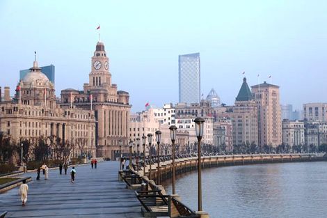 Vue du Bund à Shanghai