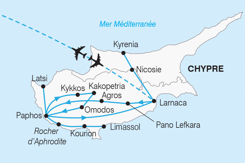 Circuit Chypre du Nord au Sud larnaca Chypre