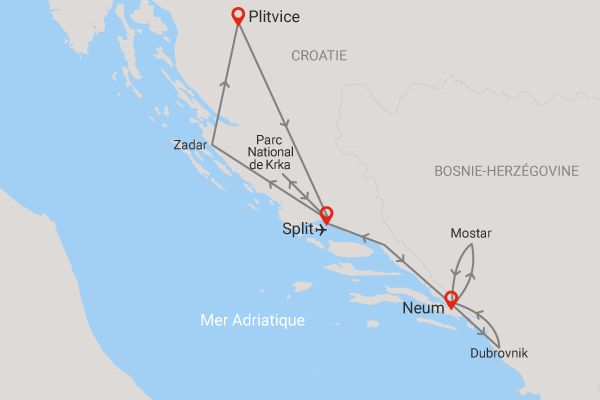 Circuit Trésors Dalmates split Croatie