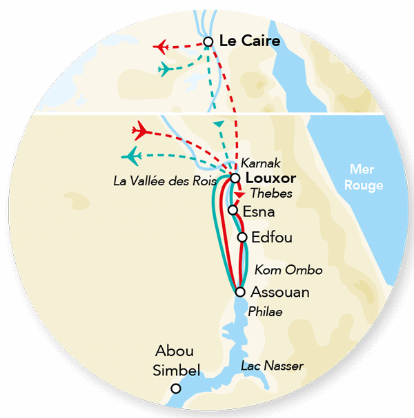 Combiné croisière et hôtel Merveilles du Nil au Caire louxor Egypte