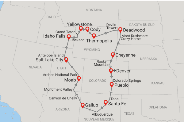 Circuit Tour des Rocheuses du Nord au Sud (petit groupe) denver Etats-Unis