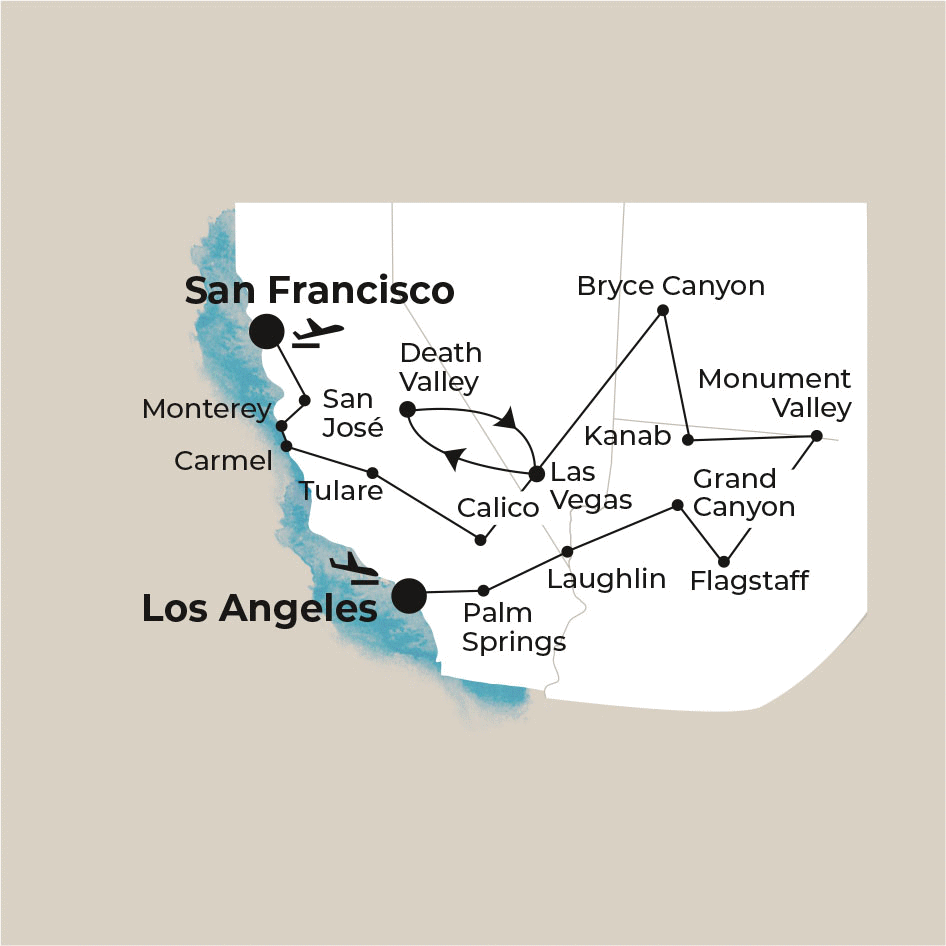 Circuit Sentiers de l'Ouest - de Los Angeles à San Francisco los_angeles Etats-Unis