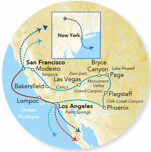 Circuit Splendeurs de l'Ouest des USA & extension New York - Manhattan Version Confort los_angeles Etats-Unis