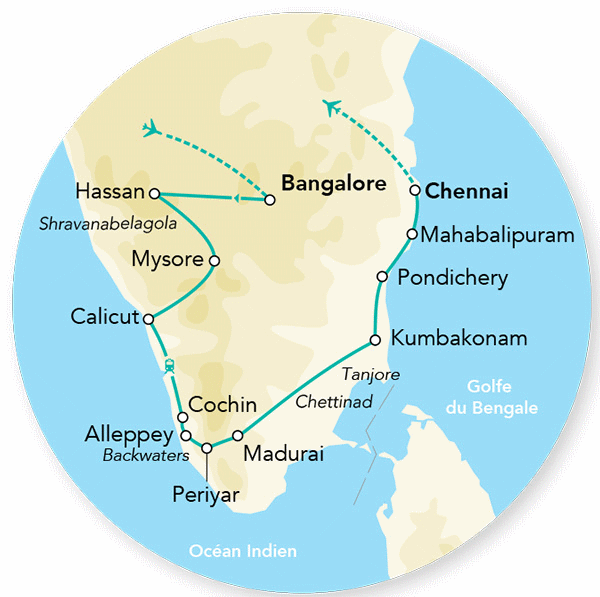 Circuit Merveilles de l'Inde du Sud 2025 bangalore Inde