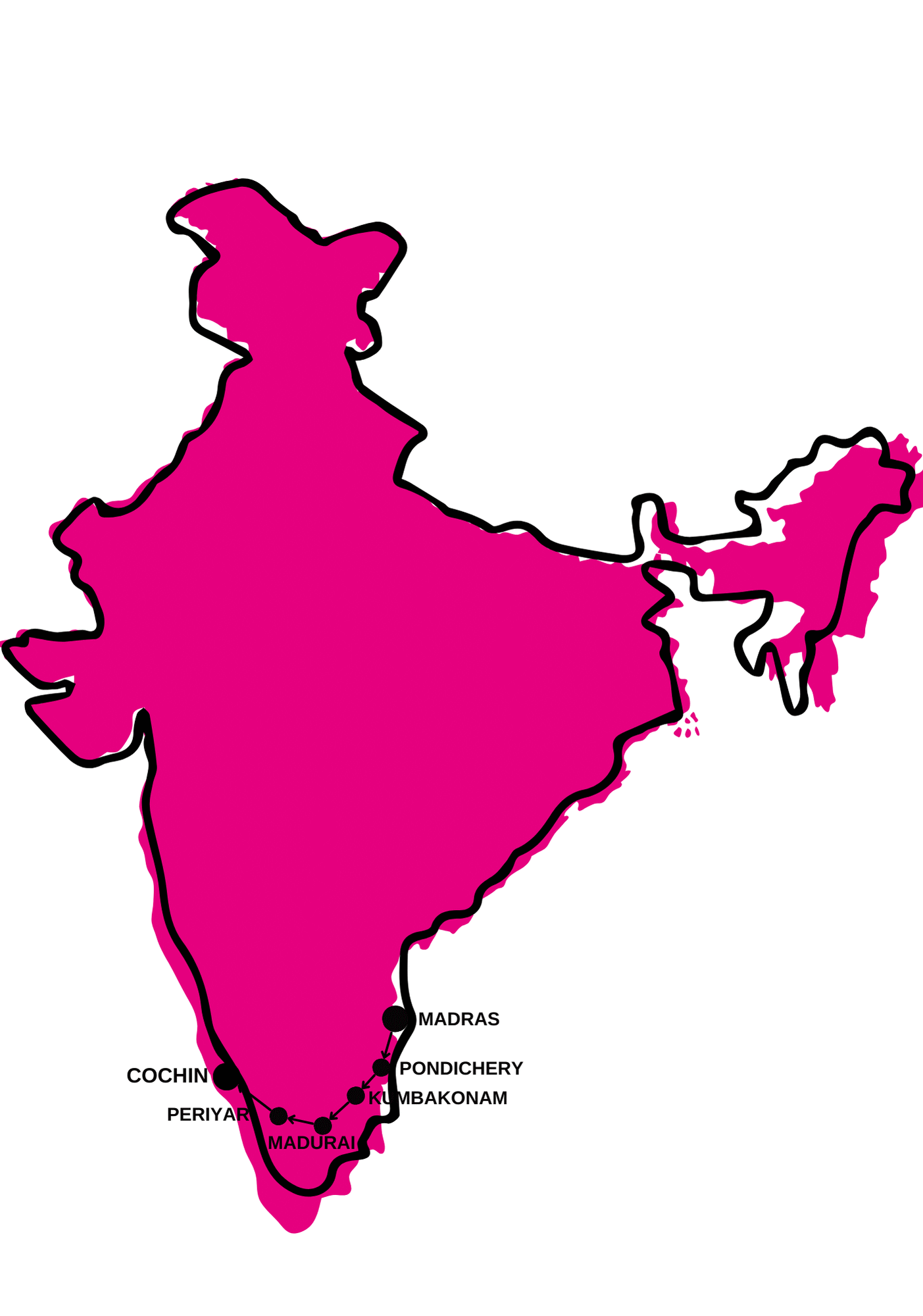 Circuit Charmes de l'Inde du Sud madras Inde