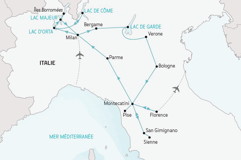 Circuit Les Lacs Italiens et la Toscane milan Italie