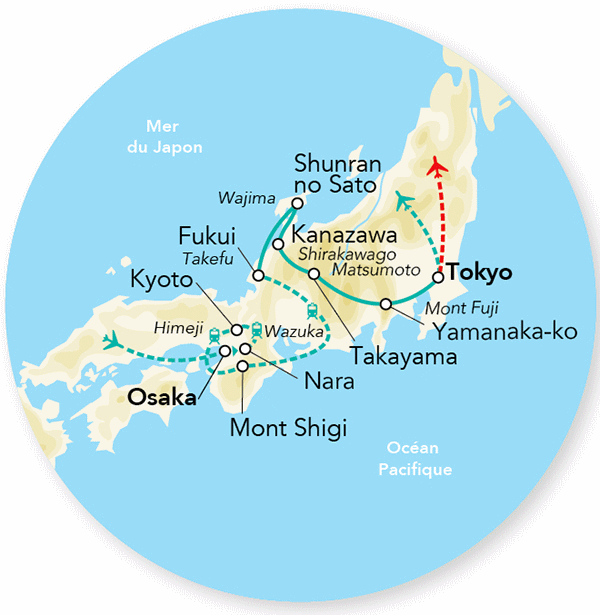 Circuit Immersion au Japon en transports locaux & extension Tokyo 2025 osaka Japon