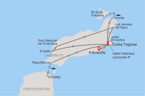 Circuit Entre plages et volcans de Lanzarote, logement au Framissima Evasion Vitalclass Lanzarote costa_teguise Lanzarote