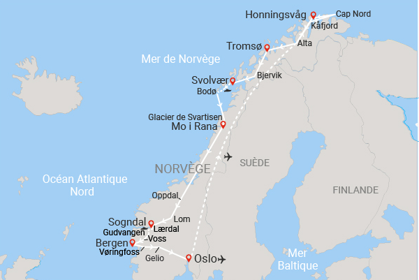Circuit Du Cap Nord aux grands fjords de Norvège oslo Norvege