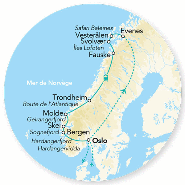 Circuit Merveilles des Fjords & Lofoten 2025 oslo Norvege