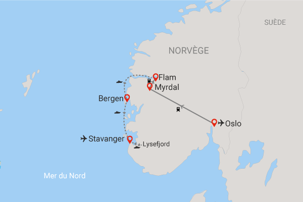 Circuit Norvège du sud en train et bateau (limité à 18 participants) oslo Norvege