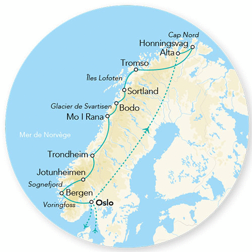 Circuit Splendeurs des Fjords & du Cap Nord oslo Norvege