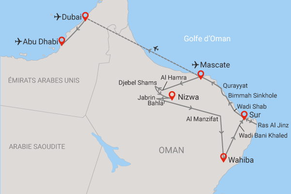 Circuit Des côtes omanaises à la démesure de Dubaï mascate Oman