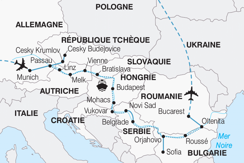 Croisière Le Danube, 9 pays au fil de l'eau - sens Bucarest/Munich bucarest Roumanie