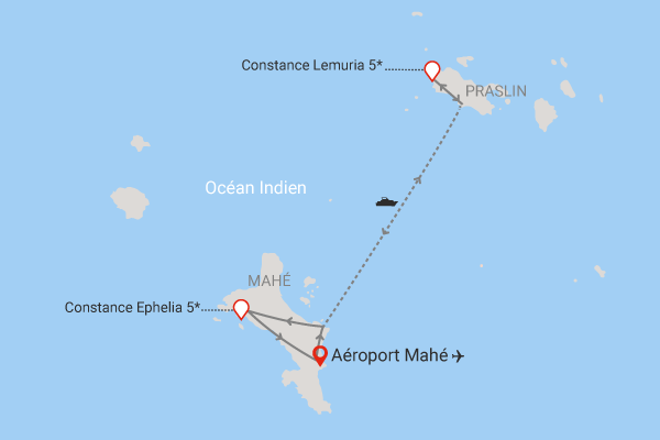 Combiné hôtels Combiné 2 îles - Constance Lemuria + Constance Ephelia mahe Seychelles