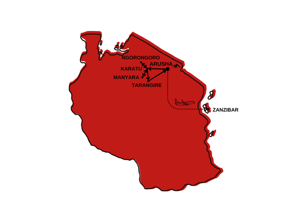 Circuit De la Savane Africaine à l'île aux Epices, plages de Kiwengwa en Privatif arusha Tanzanie