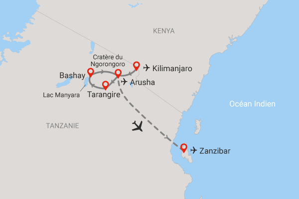 Circuit Splendeurs de Tanzanie et extension Zanzibar kilimanjaro Tanzanie