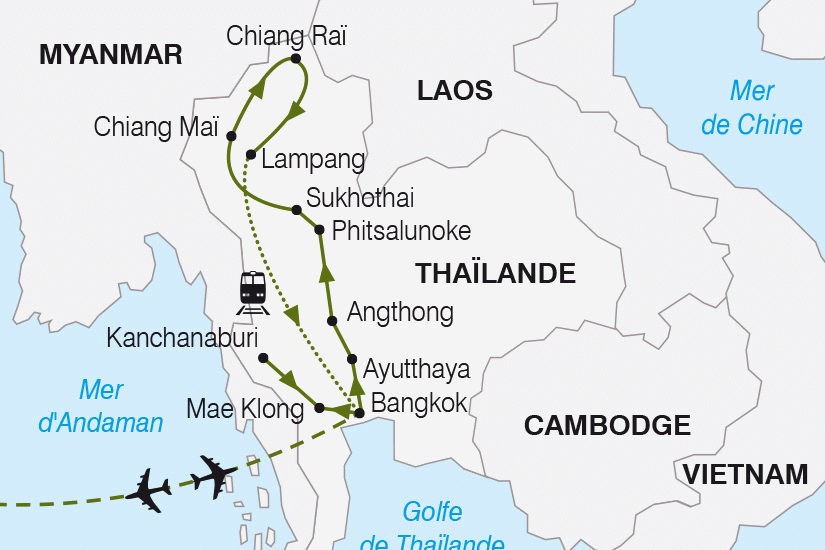 Circuit La Thaïlande, le Royaume de Siam bangkok Thailande