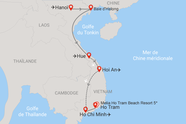 Combiné circuit et hôtel Merveilleux Vietnam en privatif 3* et extension 3 nuits au Immersion Melia Ho Tram hanoi Vietnam