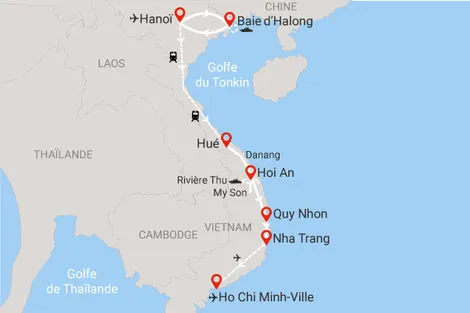 Carte toutes les couleurs du Vietnam